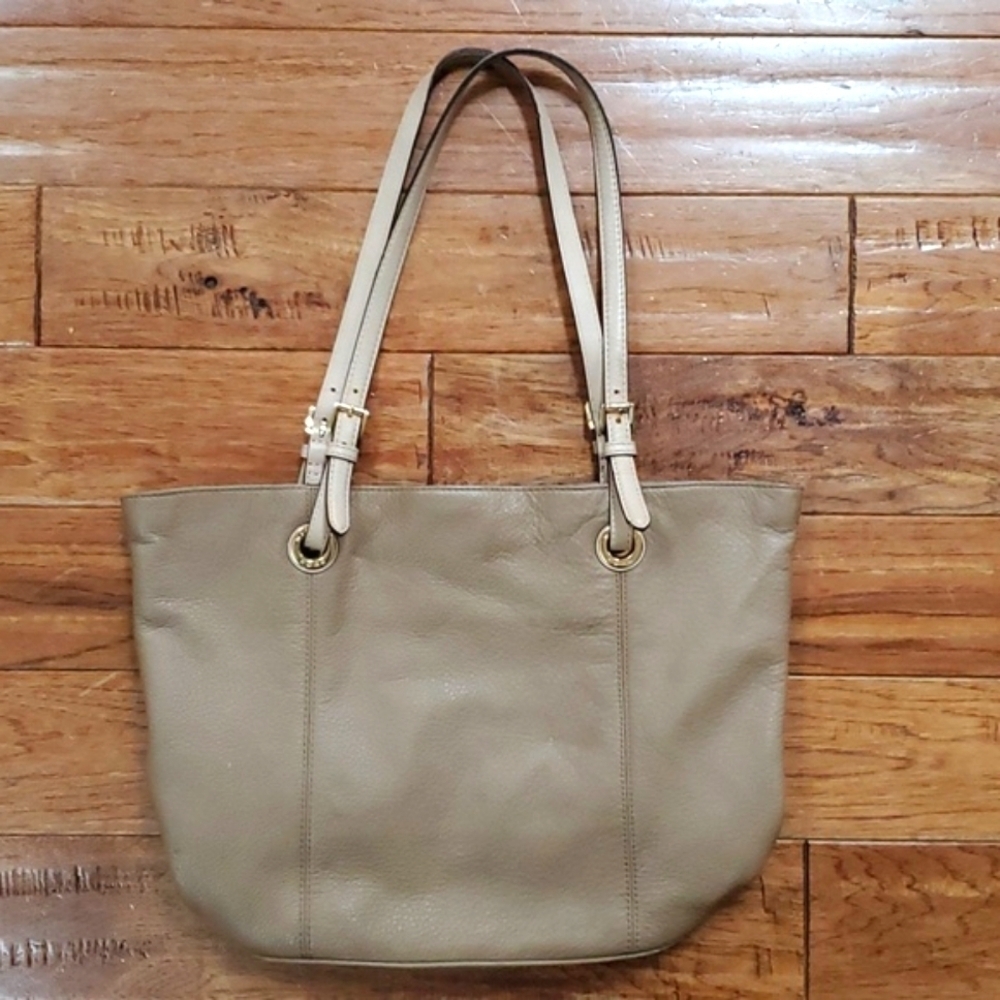 Michael Kors tan pebbled leather tote bag